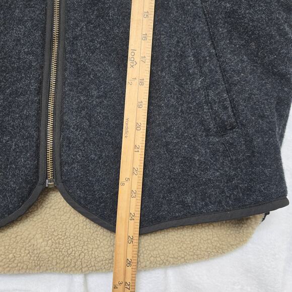 Woolrich Mens Classic Countryside Heritage Wool Sherpa Lined Charcoal Zip Vest M - Picture 11 of 11
